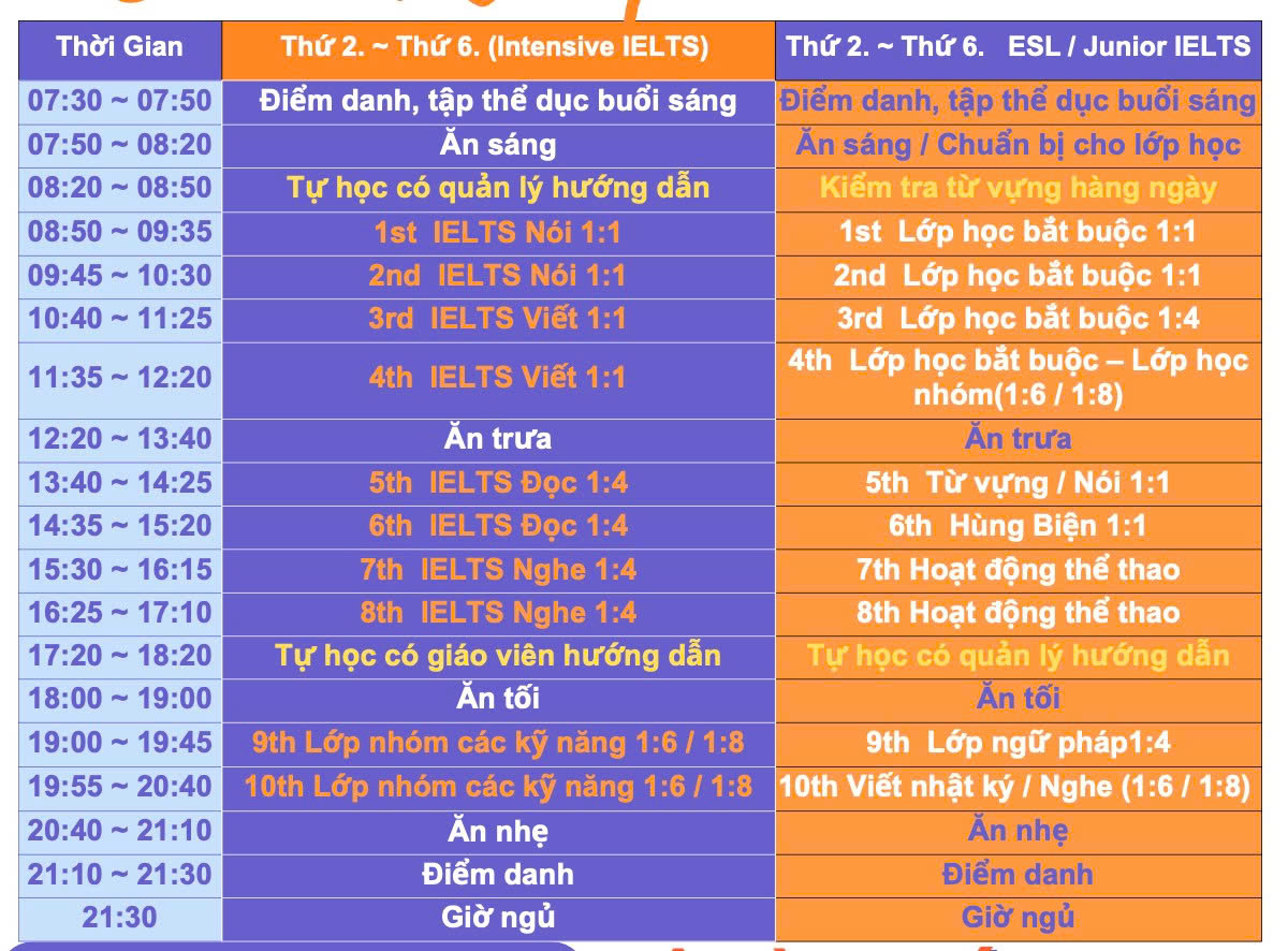 Thời khoá biểu mẫu SMEAG