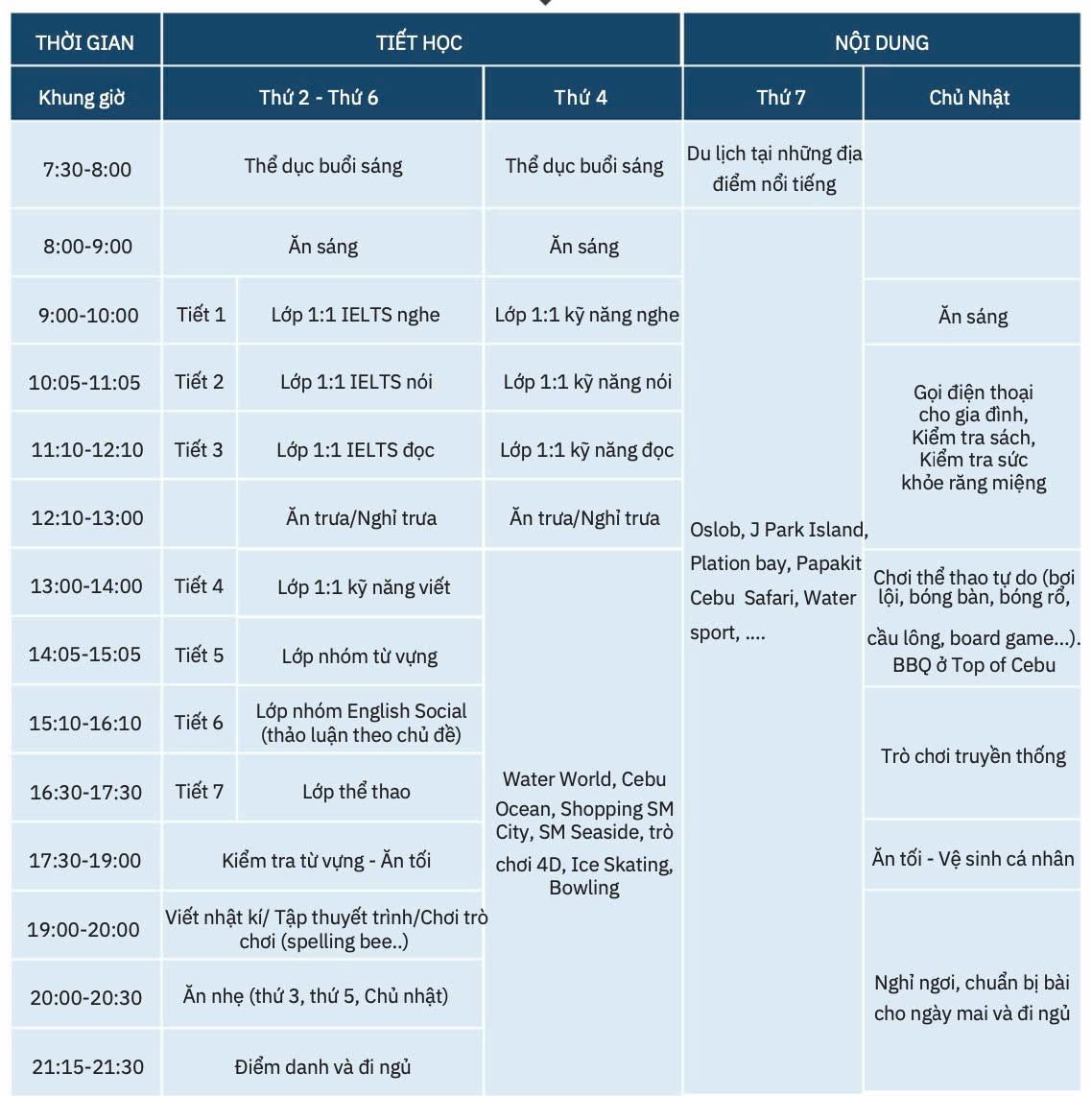 Thời khoá biểu mẫu CIA Camp 2026